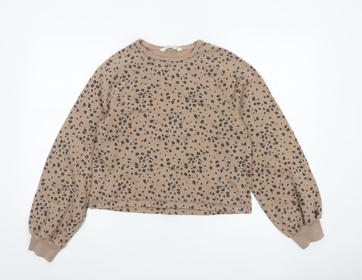 Abercrombie & Fitch Women’s Beige Animal Print XS Pullover Sweatshirt