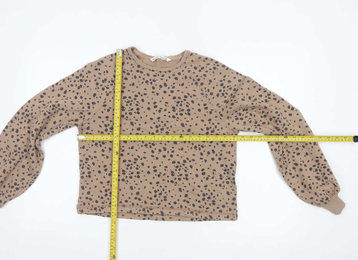 Abercrombie & Fitch Women’s Beige Animal Print XS Pullover Sweatshirt