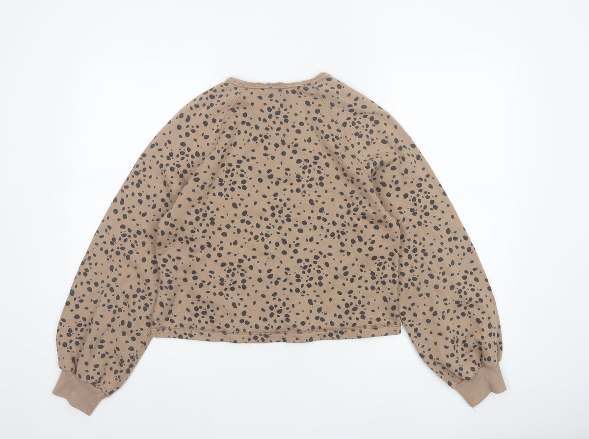 Abercrombie & Fitch Women’s Beige Animal Print XS Pullover Sweatshirt