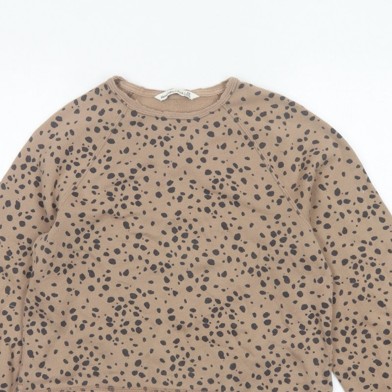Abercrombie & Fitch Women’s Beige Animal Print XS Pullover Sweatshirt
