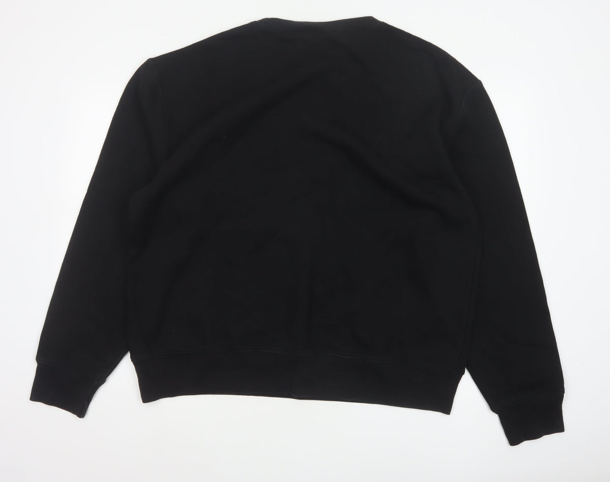 DKNY Jeans Men’s Black XL Crew Neck Logo Pullover Sweatshirt