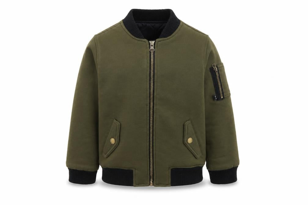 Fearne Boys Green Bomber Jacket 4-5 Years Lined Full Zip