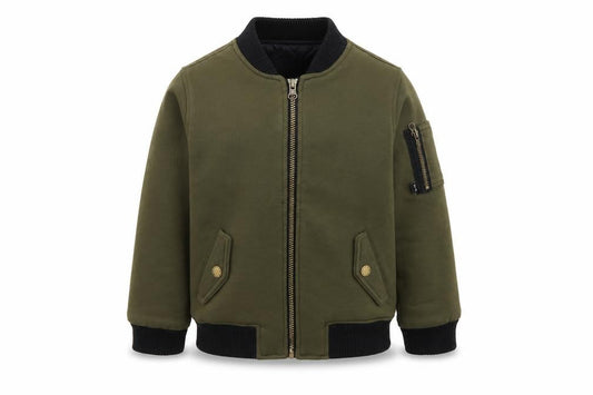 Fearne Boys Green Bomber Jacket 4-5 Years Lined Full Zip