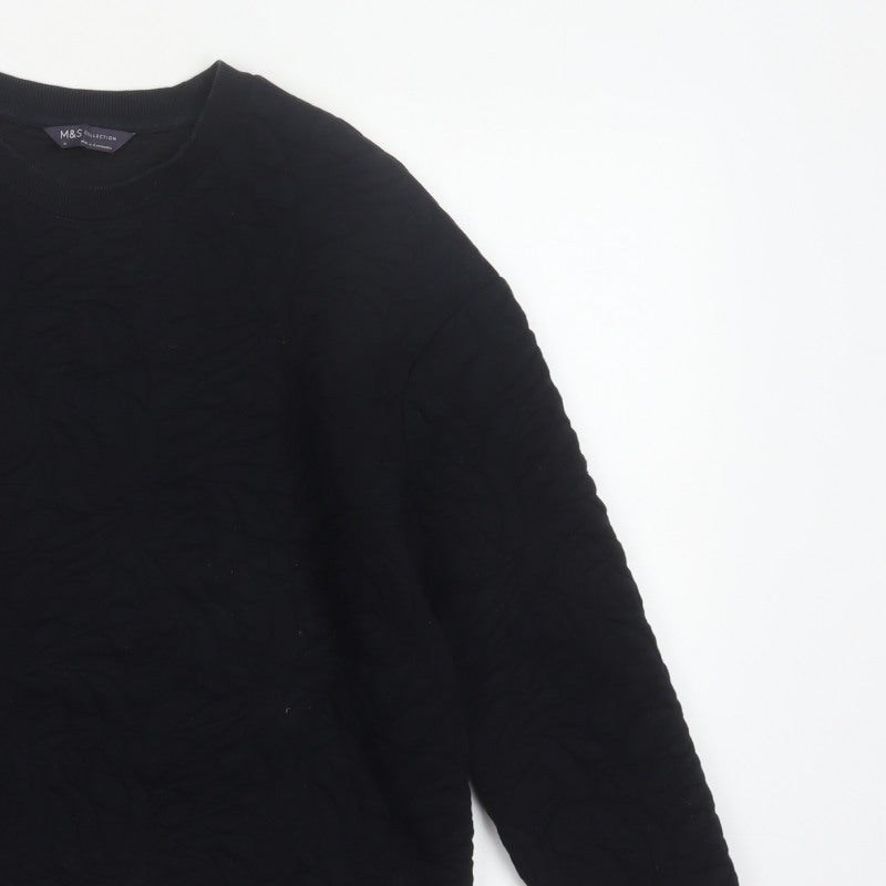 Marks and Spencer Women’s Black Size 14 Thermal Pullover Sweatshirt