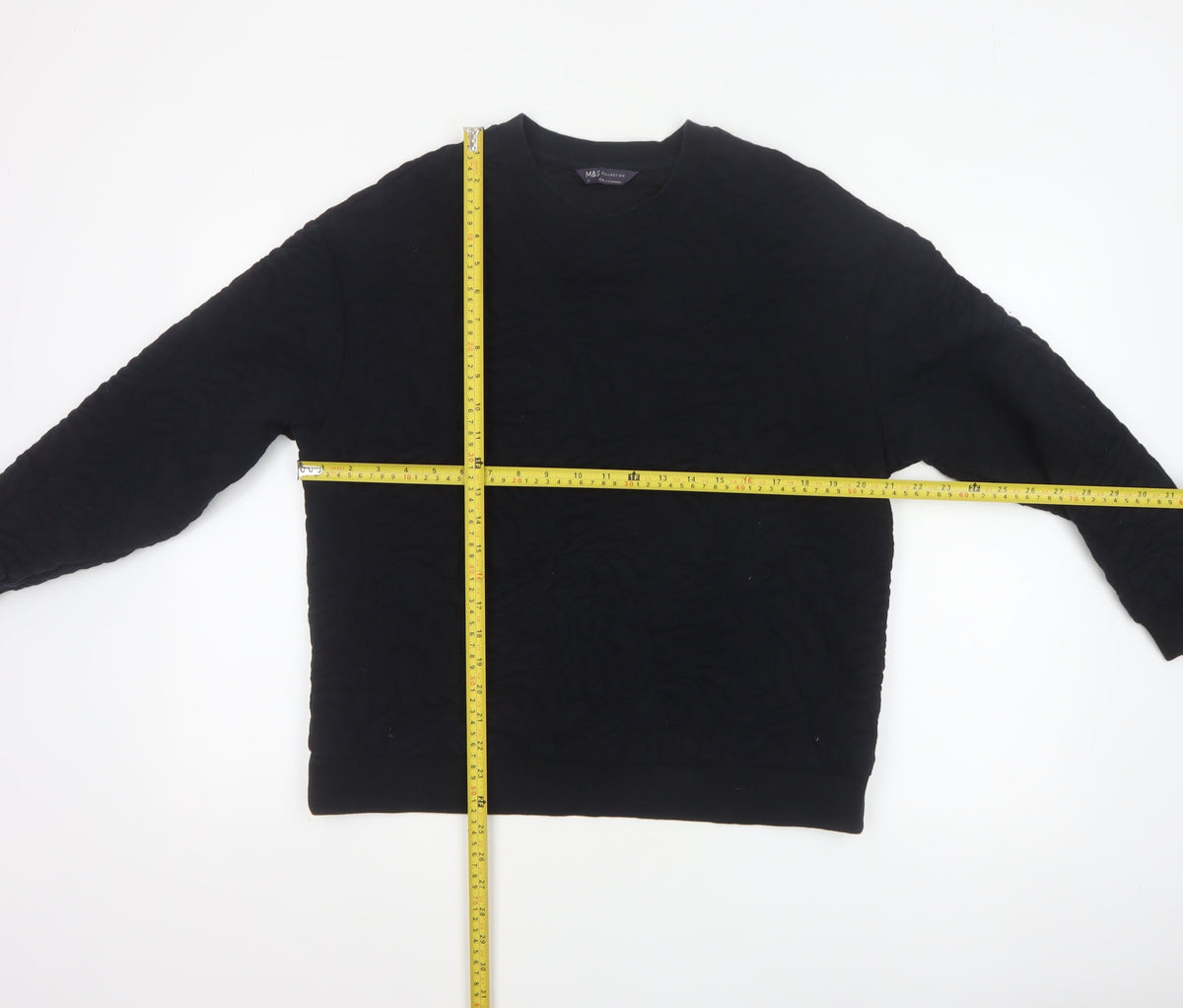 Marks and Spencer Women’s Black Size 14 Thermal Pullover Sweatshirt