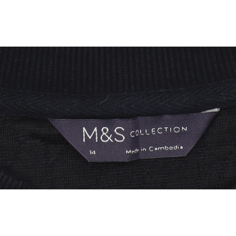 Marks and Spencer Women’s Black Size 14 Thermal Pullover Sweatshirt