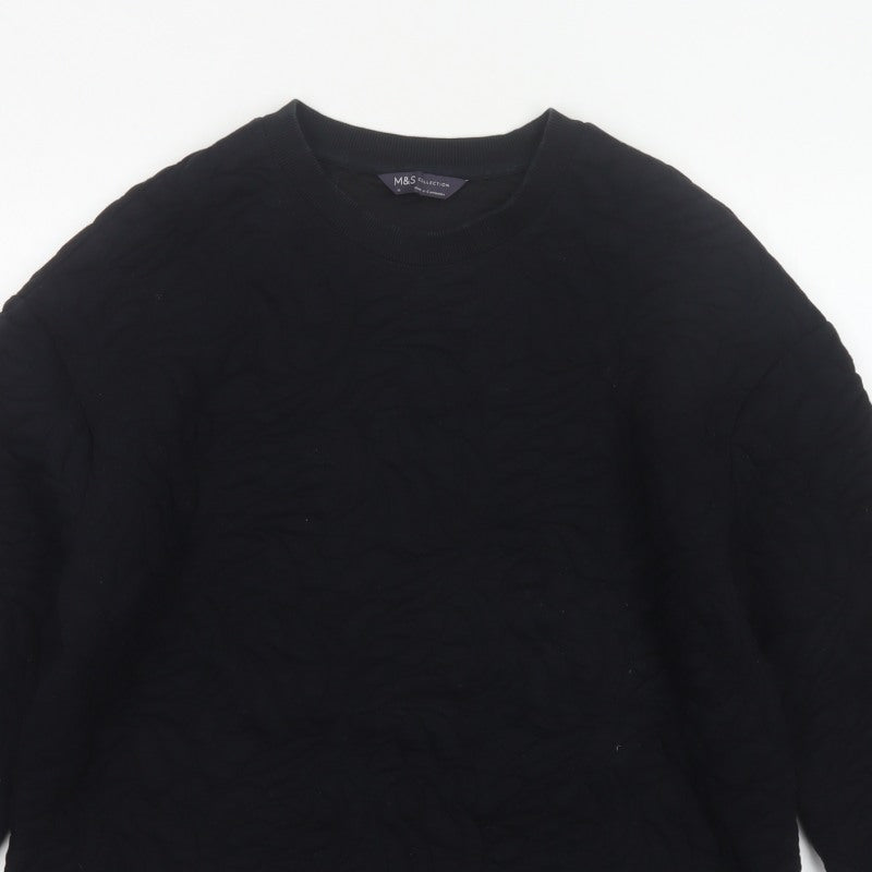 Marks and Spencer Women’s Black Size 14 Thermal Pullover Sweatshirt