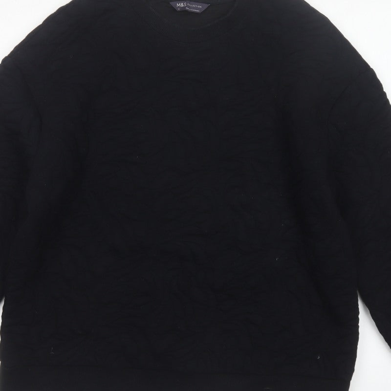 Marks and Spencer Women’s Black Size 14 Thermal Pullover Sweatshirt