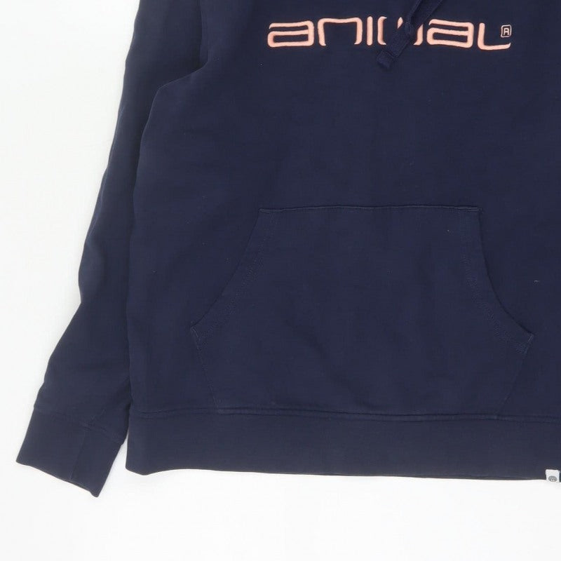 Animal Women’s Navy Blue UK 10 Logo Pullover Hoodie Kangaroo Pocket