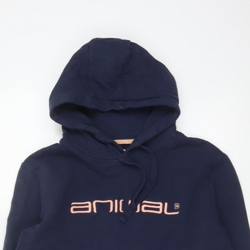 Animal Women’s Navy Blue UK 10 Logo Pullover Hoodie Kangaroo Pocket