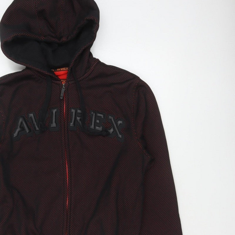 Additional view of Avirex USA Men's Black Red S Full Zip Hooded Fleece Logo Hoodie