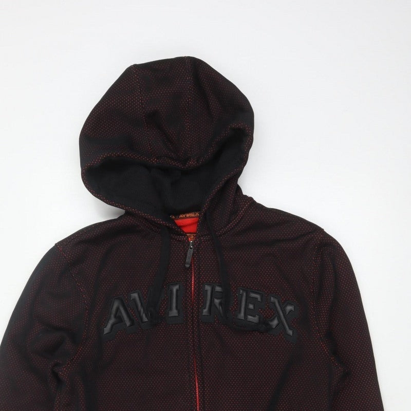 Additional view of Avirex USA Men's Black Red S Full Zip Hooded Fleece Logo Hoodie