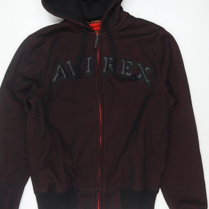 Additional view of Avirex USA Men's Black Red S Full Zip Hooded Fleece Logo Hoodie