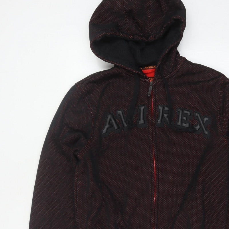 Additional view of Avirex USA Men's Black Red S Full Zip Hooded Fleece Logo Hoodie