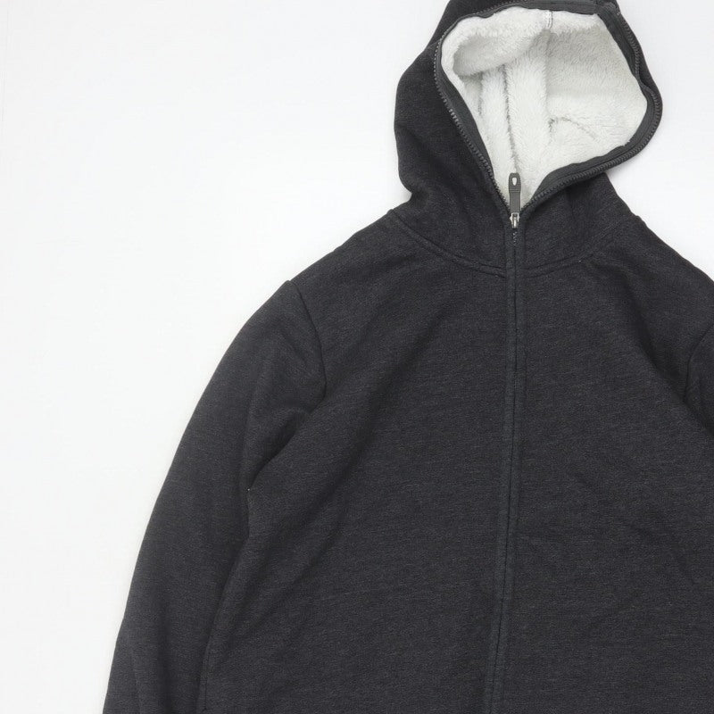 bpc Women’s Grey Full Zip Hooded Fleece Lined Hoodie UK 20