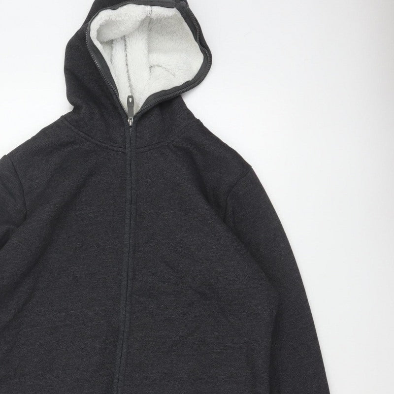 bpc Women’s Grey Full Zip Hooded Fleece Lined Hoodie UK 20