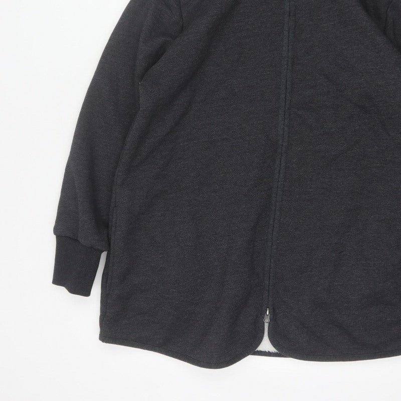 bpc Women’s Grey Full Zip Hooded Fleece Lined Hoodie UK 20