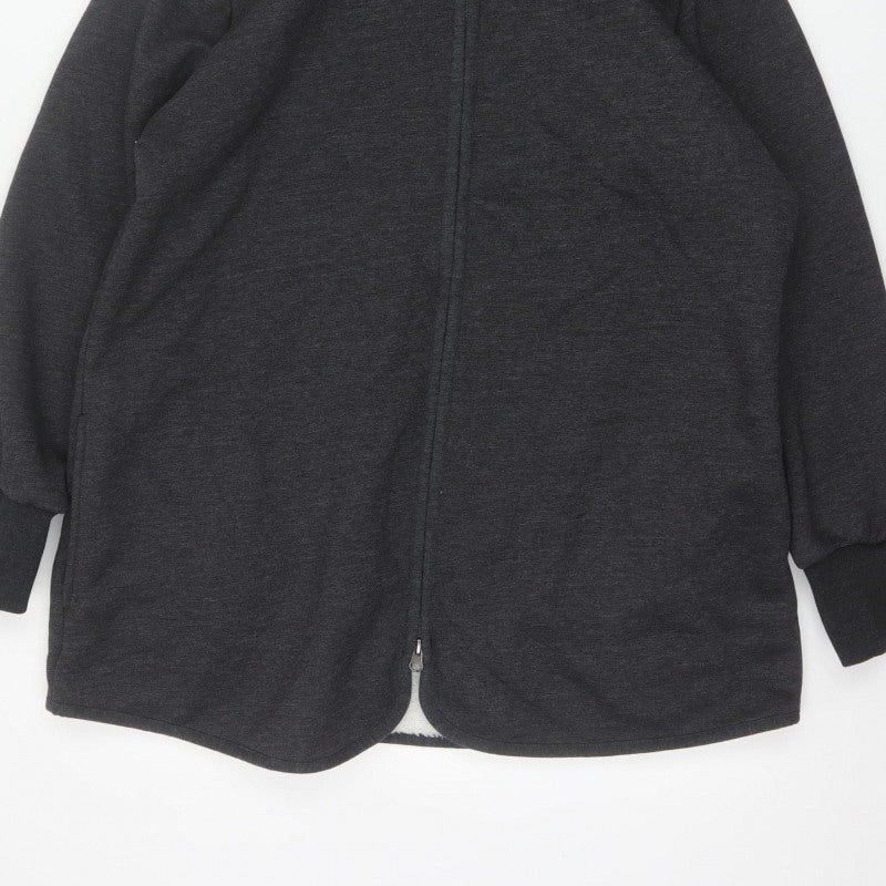 bpc Women’s Grey Full Zip Hooded Fleece Lined Hoodie UK 20