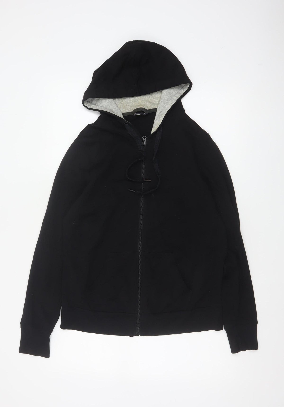 Marks and Spencer Women Black UK 14 Full Zip Hooded Hoodie Pockets
