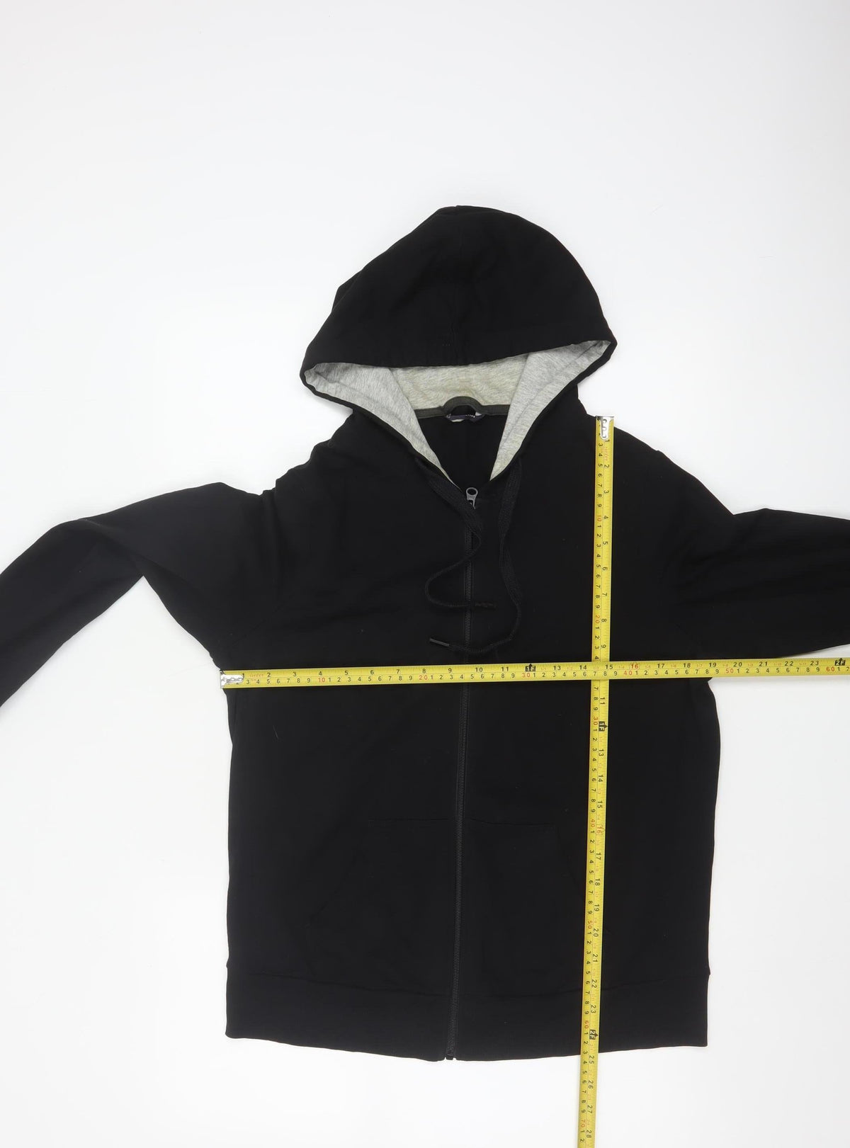 Marks and Spencer Women Black UK 14 Full Zip Hooded Hoodie Pockets