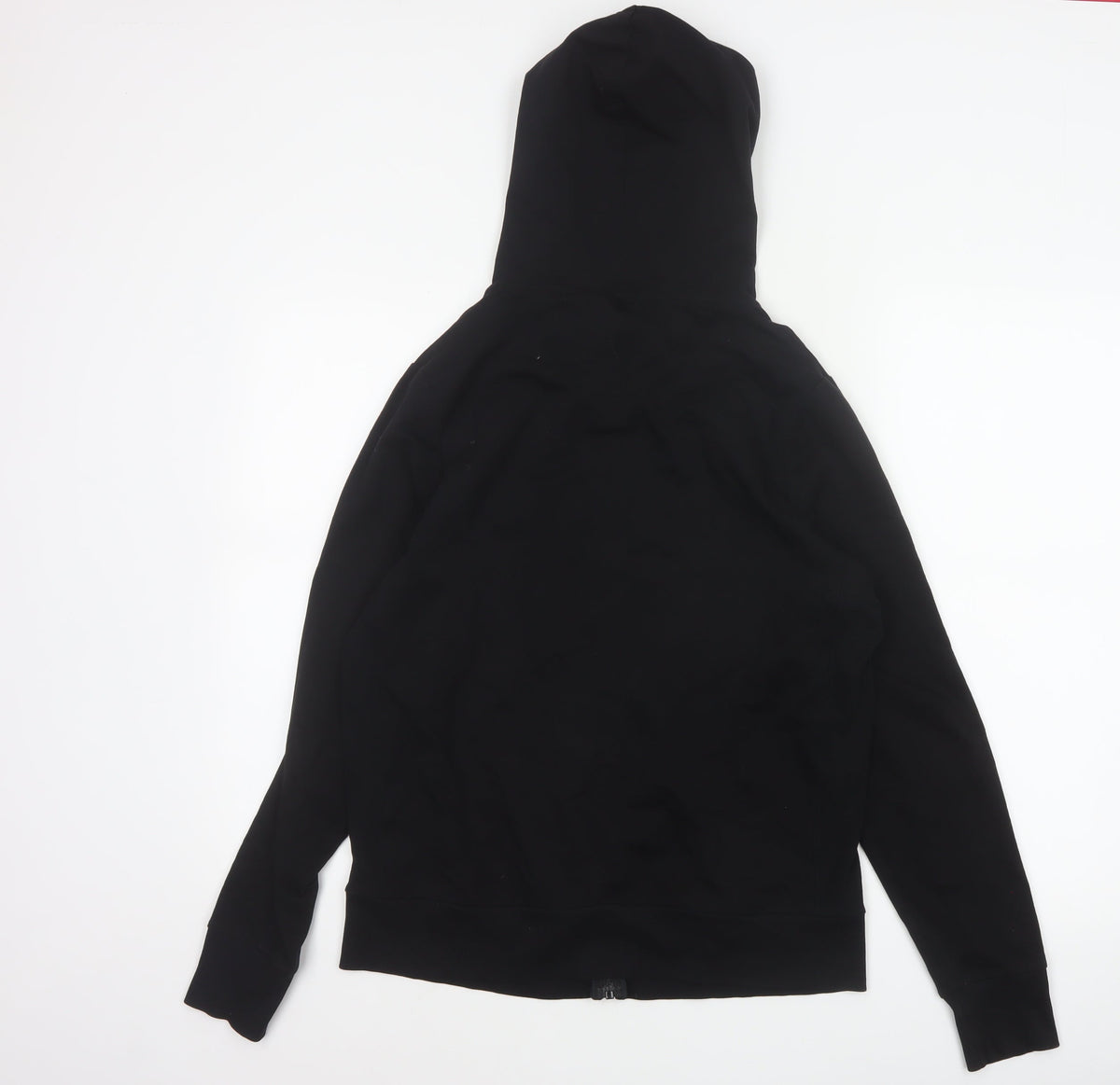 Marks and Spencer Women Black UK 14 Full Zip Hooded Hoodie Pockets