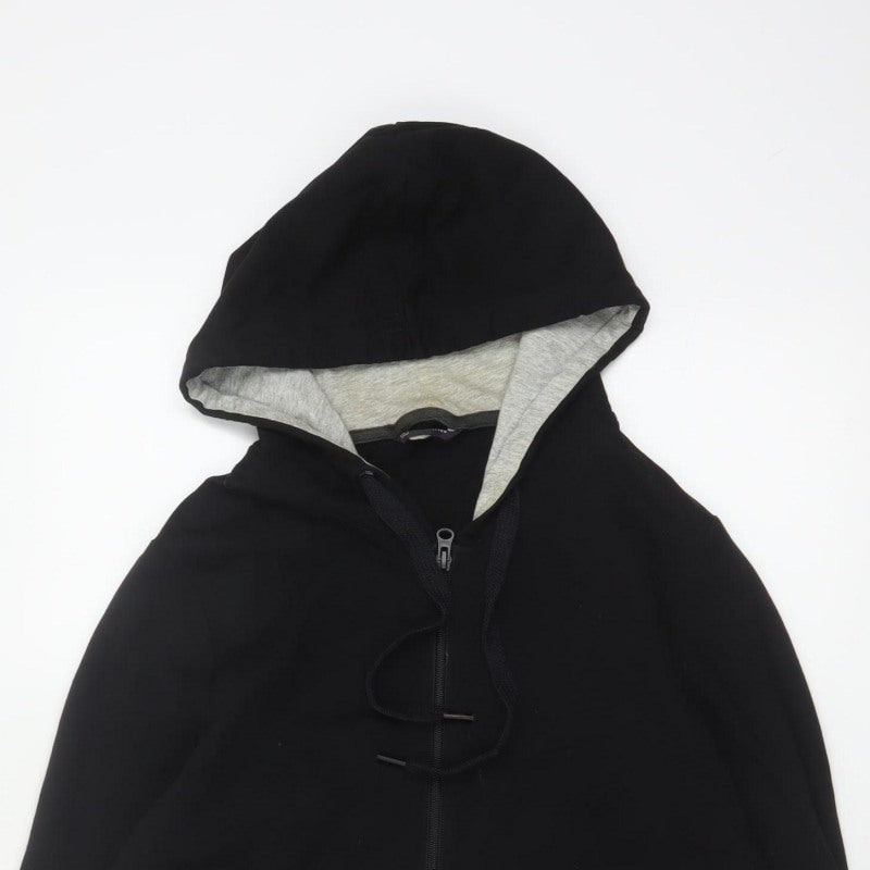 Marks and Spencer Women Black UK 14 Full Zip Hooded Hoodie Pockets