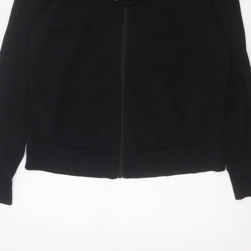 Marks and Spencer Women Black UK 14 Full Zip Hooded Hoodie Pockets