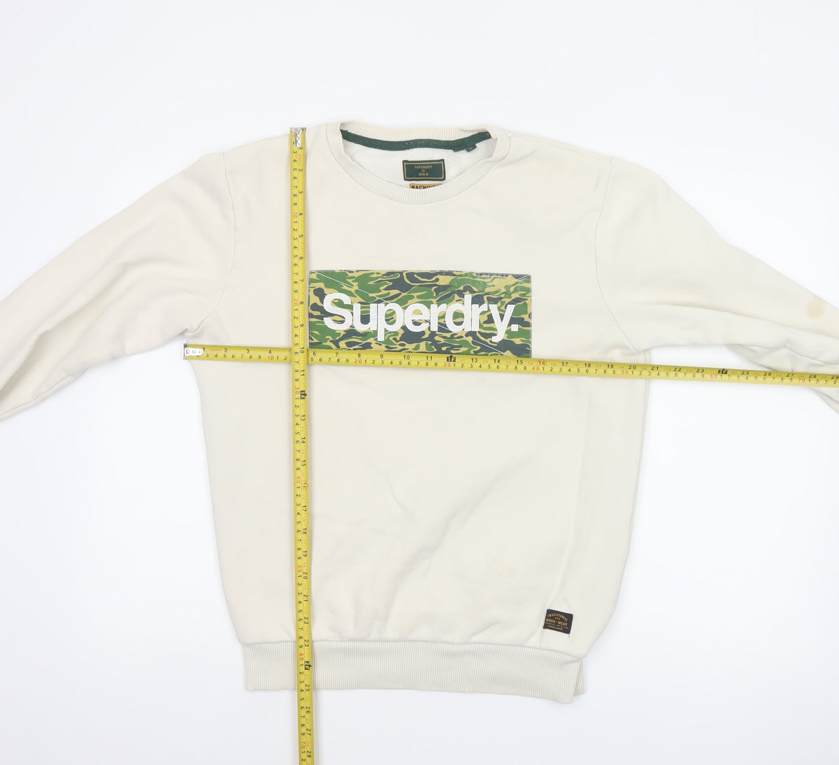 Superdry Men Ivory M Camo Logo Crew Neck Pullover Sweatshirt