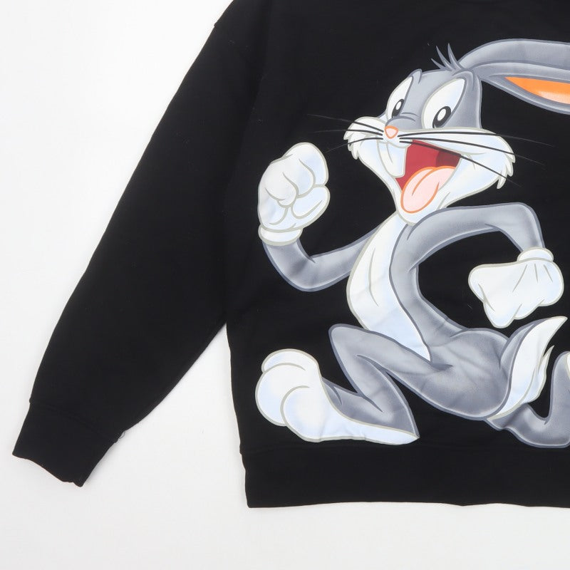 Looney Tunes Women’s Black L 14/16 Bugs Bunny Graphic Pullover Sweatshirt
