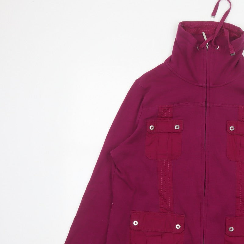 Cecil Women’s Purple UK 18 Cotton Blend Zip Military Jacket