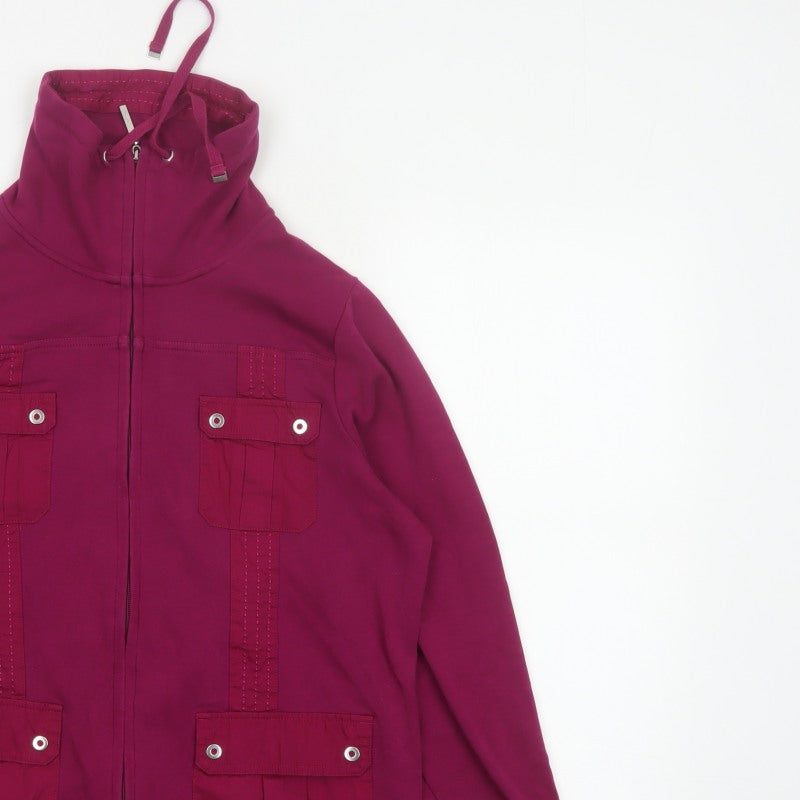 Cecil Women’s Purple UK 18 Cotton Blend Zip Military Jacket