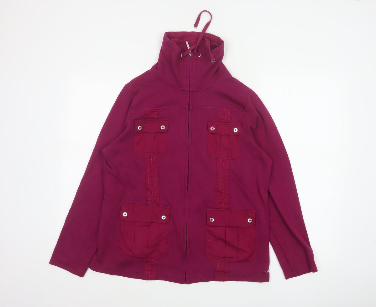 Cecil Women’s Purple UK 18 Cotton Blend Zip Military Jacket