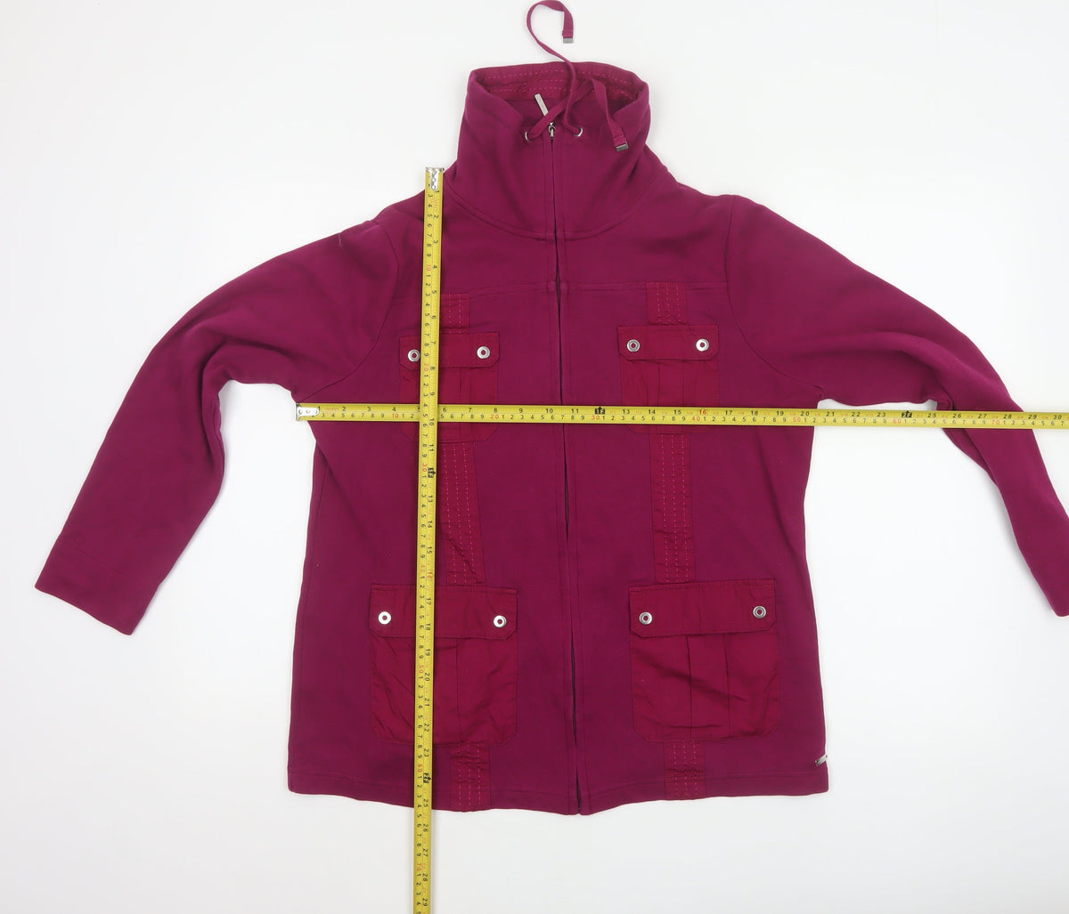 Cecil Women’s Purple UK 18 Cotton Blend Zip Military Jacket