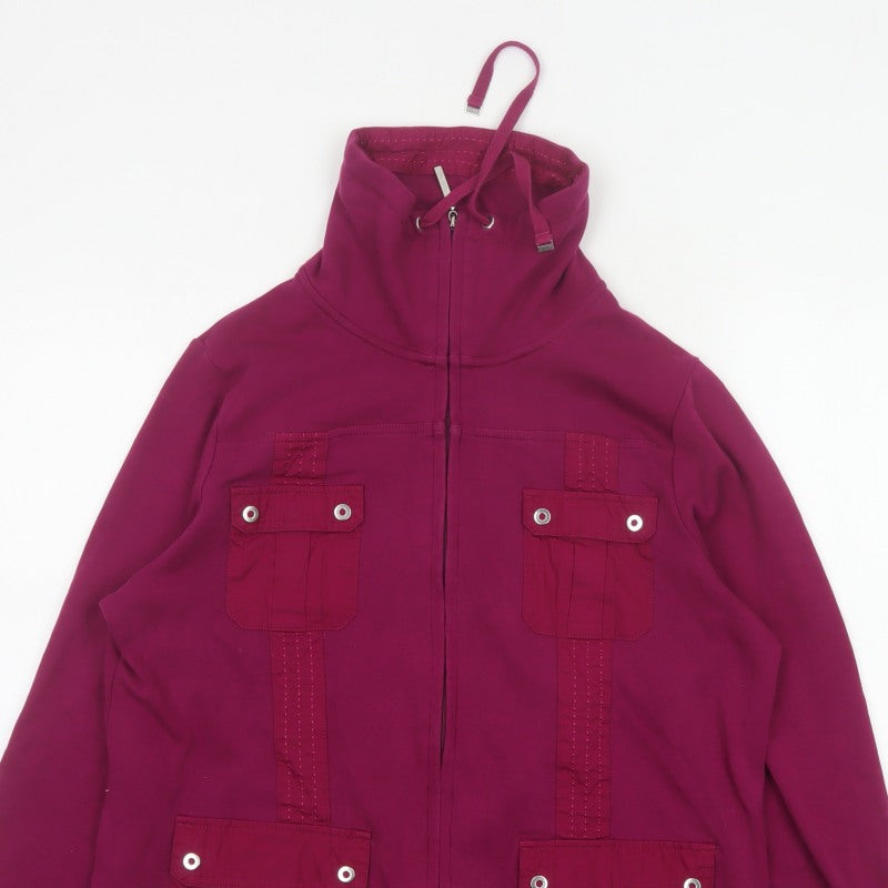 Cecil Women’s Purple UK 18 Cotton Blend Zip Military Jacket