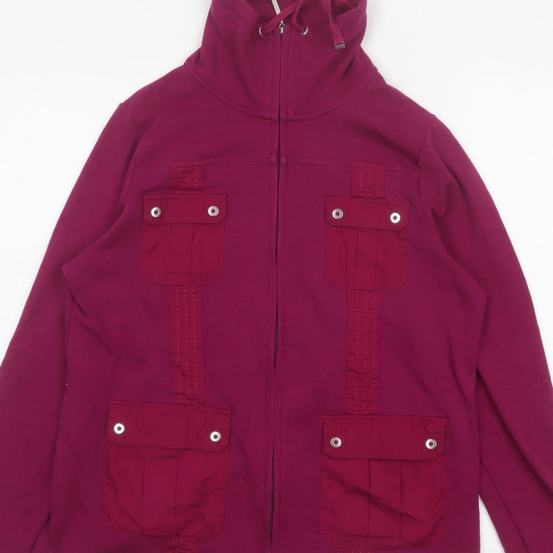 Cecil Women’s Purple UK 18 Cotton Blend Zip Military Jacket