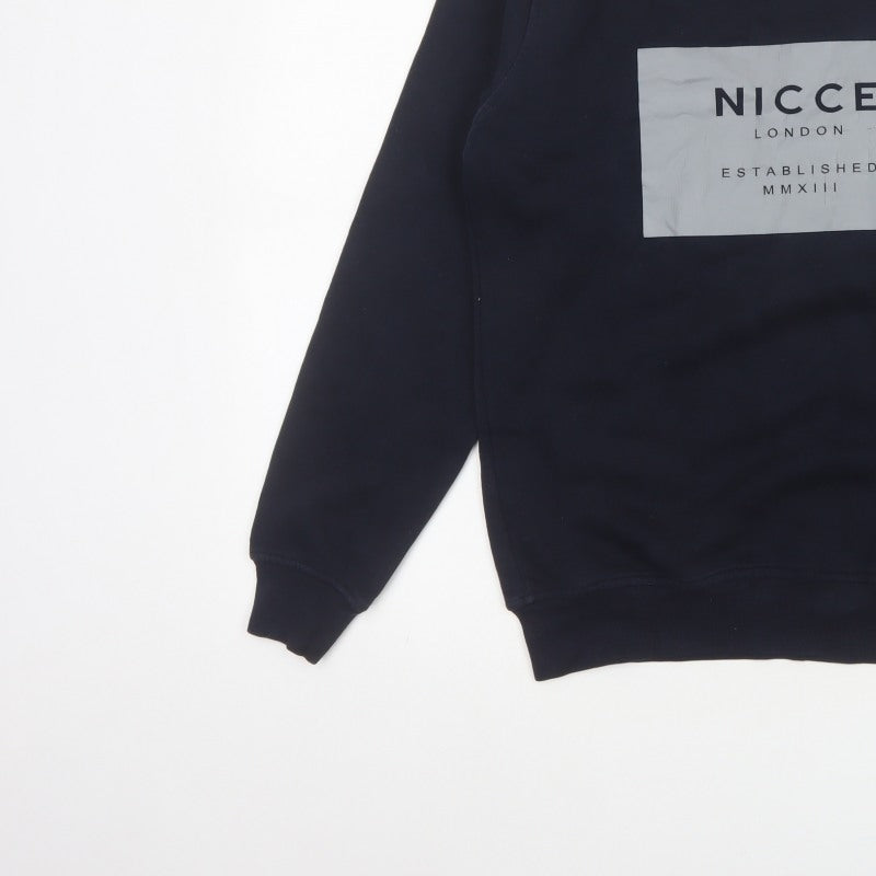 Nicce London Men’s Blue XS Pullover Graphic Logo Crew Neck Sweatshirt