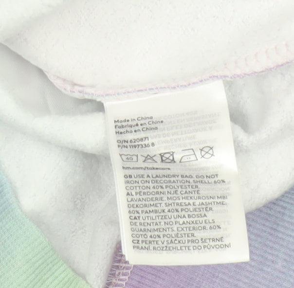 H&M Girls Multicoloured 9-10 Years Butterfly Rhinestone Sweatshirt