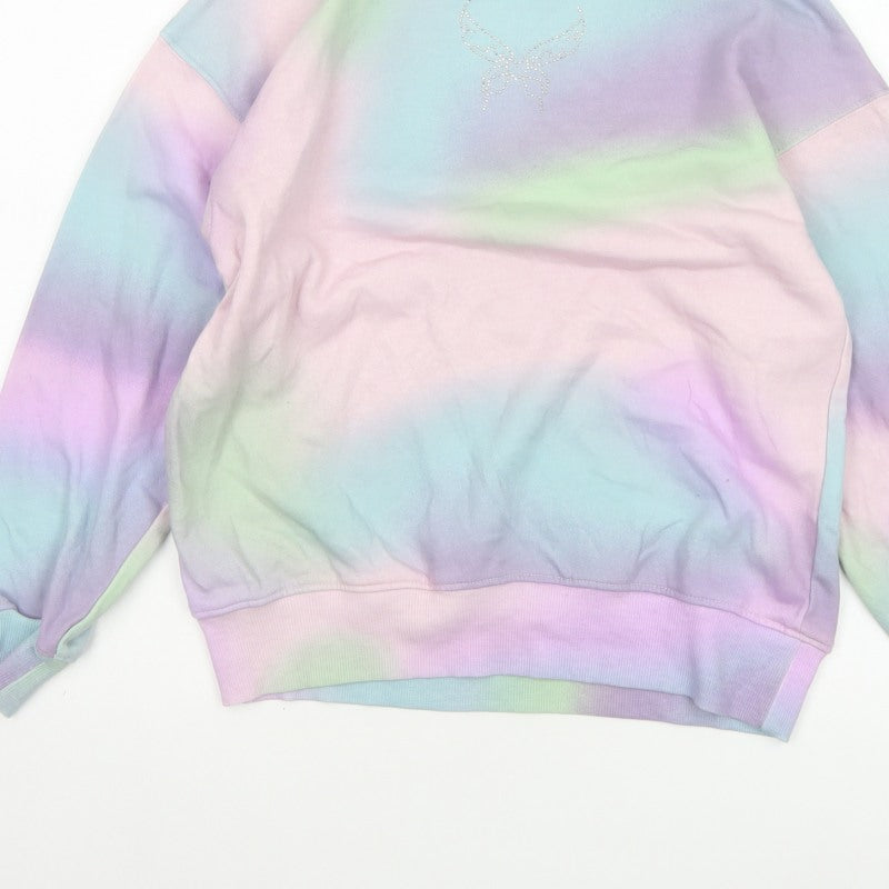 H&M Girls Multicoloured 9-10 Years Butterfly Rhinestone Sweatshirt