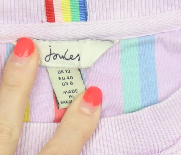 Joules Women Pink UK 12 Cotton Raglan Crew Neck Pullover Sweatshirt