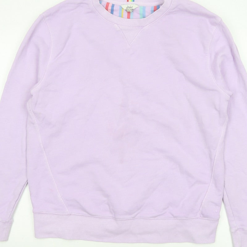 Joules Women Pink UK 12 Cotton Raglan Crew Neck Pullover Sweatshirt
