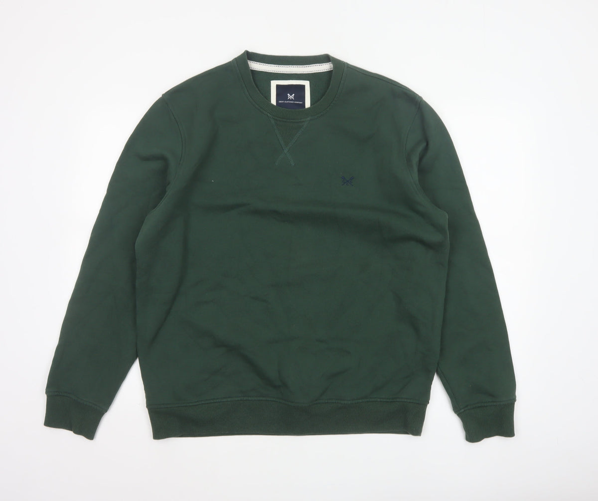 Crew Clothing Company Men's Green L Pullover Crew Neck Sweatshirt Logo