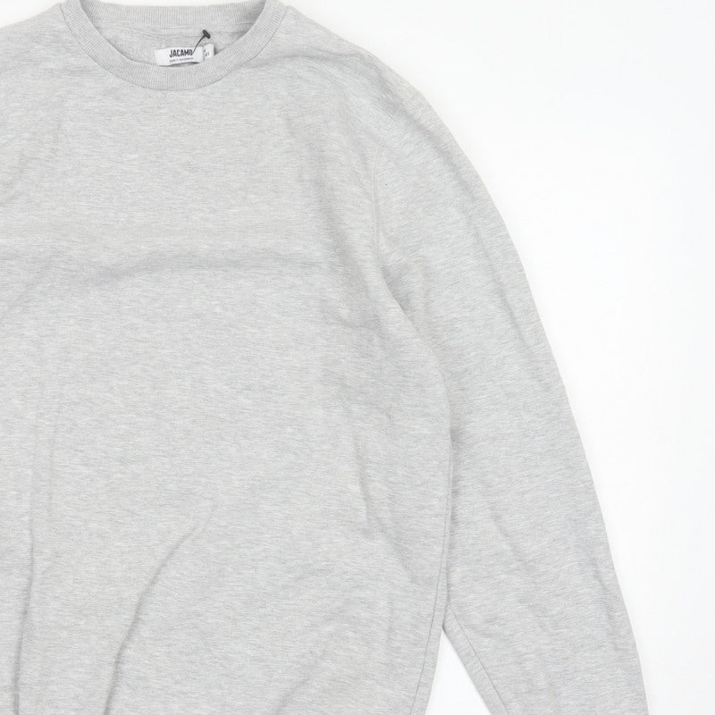 Jacamo Men Grey M Crew Neck Pullover Sweatshirt Cotton Blend