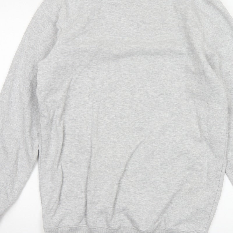 Jacamo Men Grey M Crew Neck Pullover Sweatshirt Cotton Blend