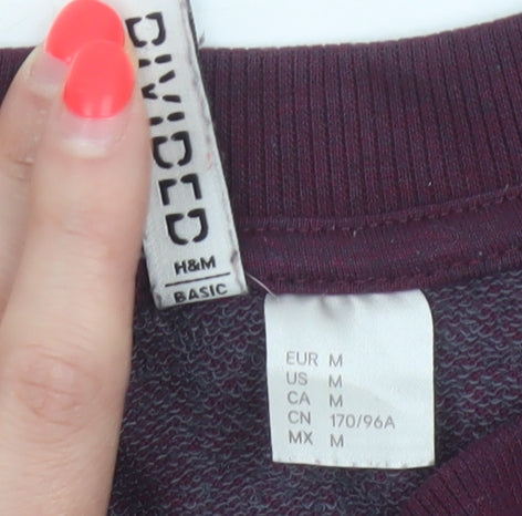 H&M Women’s Purple Burgundy M Raglan Crew Neck Pullover Sweatshirt