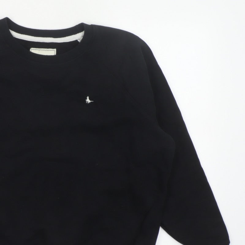 Jack Wills Women's Black UK 18 Pullover Crew Neck Logo Sweatshirt