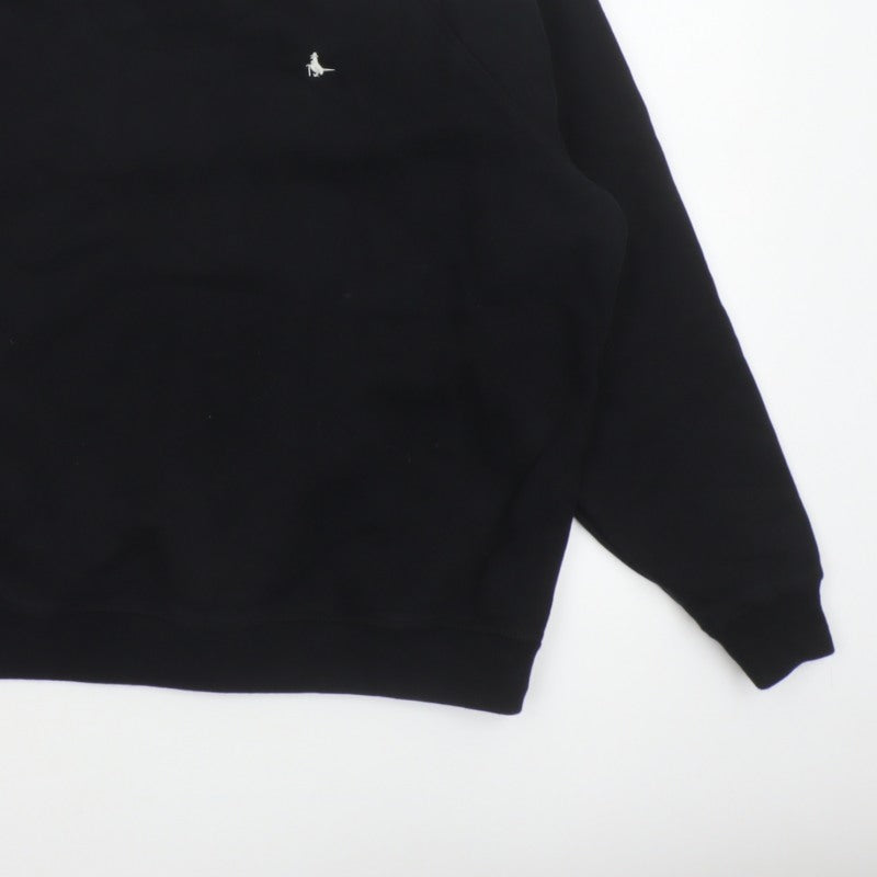 Jack Wills Women's Black UK 18 Pullover Crew Neck Logo Sweatshirt