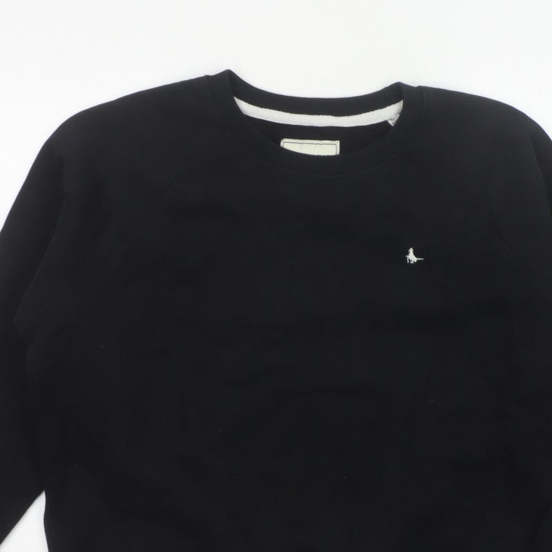Jack Wills Women's Black UK 18 Pullover Crew Neck Logo Sweatshirt