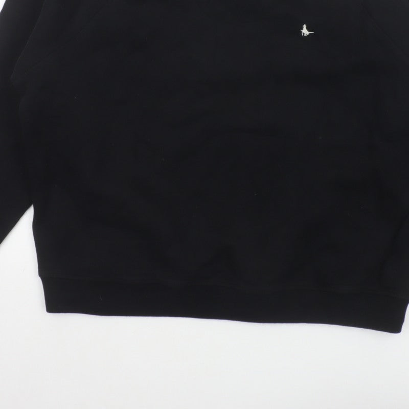 Jack Wills Women's Black UK 18 Pullover Crew Neck Logo Sweatshirt