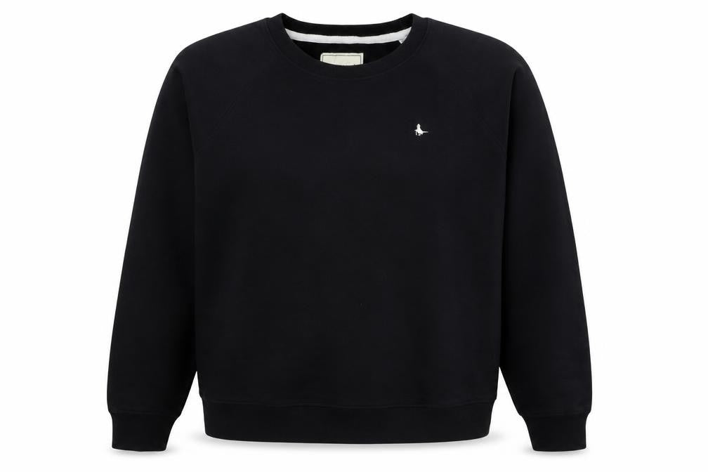 Jack Wills Women's Black UK 18 Pullover Crew Neck Logo Sweatshirt