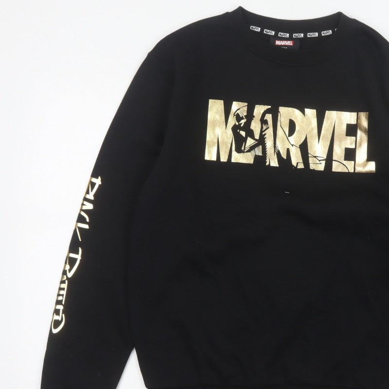 Marvel Men’s Black M Gold Darth Vader Graphic Print Crew Neck Sweatshirt